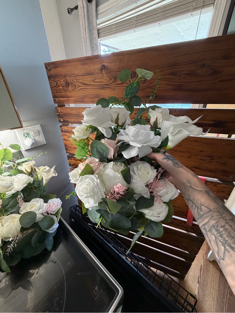 4 standing floral arrangements